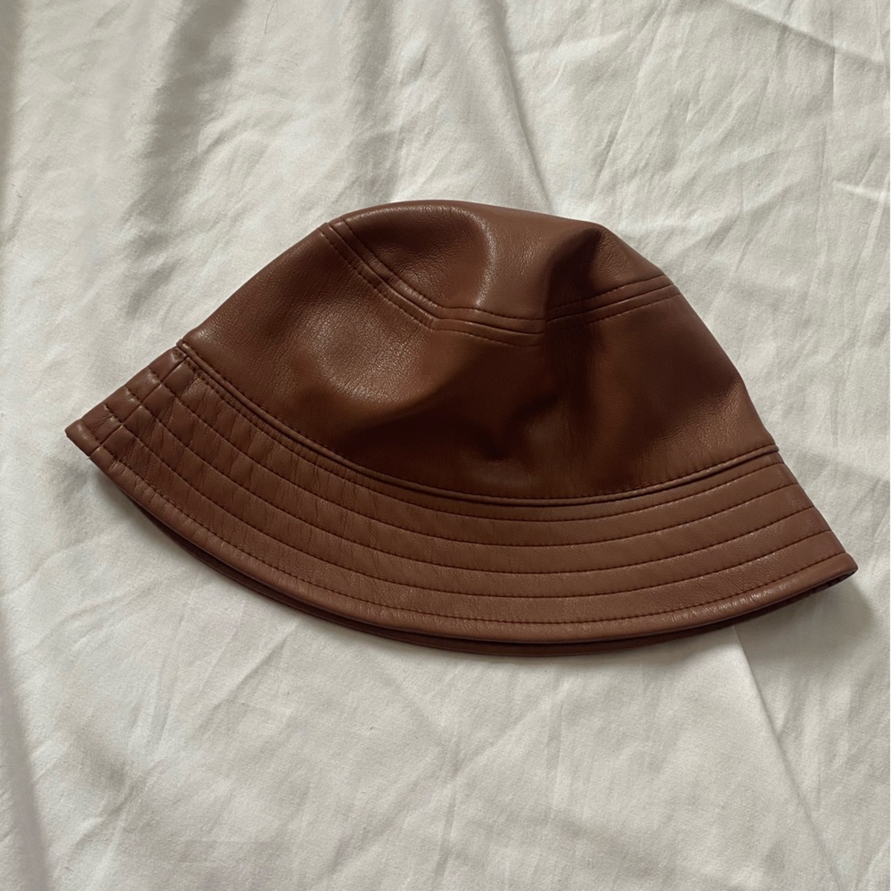 Babaton “Sandra” Brown Leather Bucket Hat